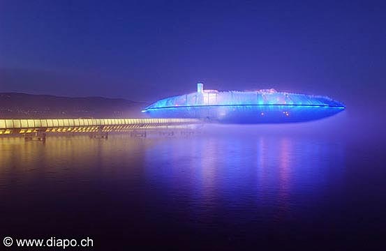 68 - le Nuage de l'Arteplage d'Yverdon de nuit