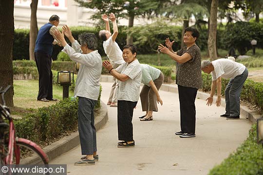 10242 - Photo :  Shanghai, tai chi,  Chine, China