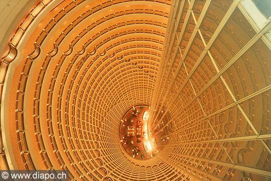 10284 - Photo :  Shanghai, The Jin Mao tower looking down from the Grand Hyatt hotel levels - Chine, China