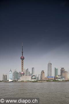 10331 - Photo :  Shanghai, district de Pudong, quartier des affaires, la tour de la perle de l\'Orient - TV Pearl Tower - Chine, China