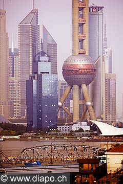 10339 - Photo :  Shanghai, district de Pudong, quartier des affaires, la tour de la perle de l\'Orient - TV Pearl Tower - Chine, China