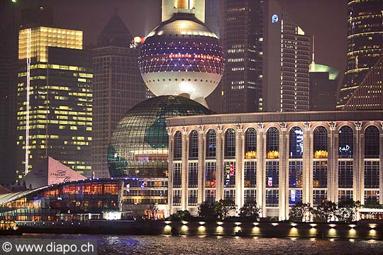 10341 - Photo :  Shanghai, district de Pudong, quartier des affaires, la tour de la perle de l\'Orient - TV Pearl Tower - Chine, China