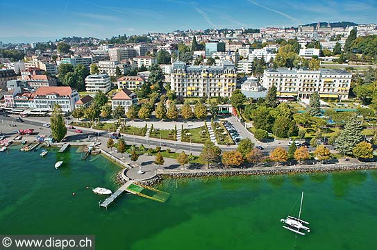 10508 - Photo: Ville de Lausanne, Ouchy, Hôtel Beau-Rivage et le lac Léman