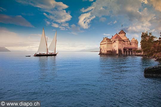 11225 - Photo :  Suisse - Chteau de Chillon au bord du Lac Lman