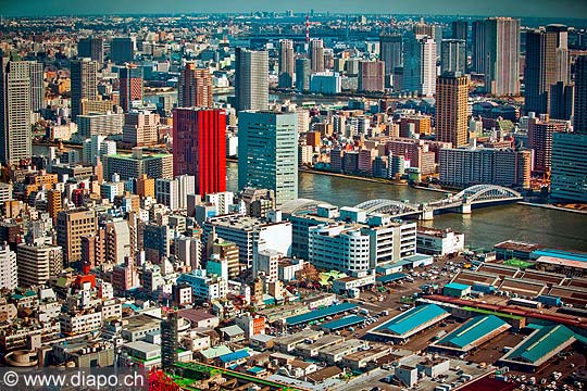 11655 - Photo :  Japon, Tokyo, vue arienne depuis le quartier de Shiodome City Center