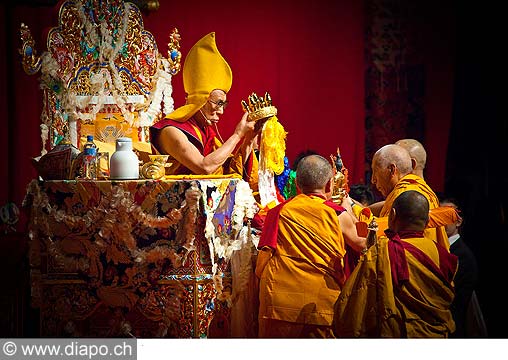 12671 - Photo: Tenzin Gyatso, le dala-lama, le plus haut chef spirituel du Tibet  Lausanne en Suisse