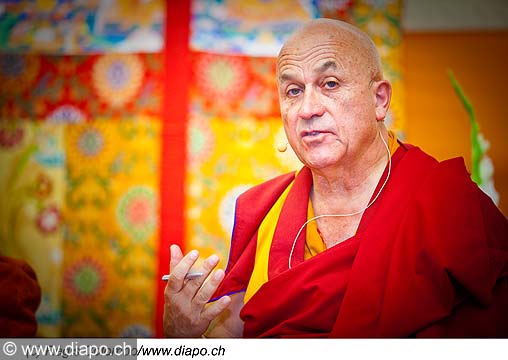 12770 - Photo: Matthieu Ricard avec Tenzin Gyatso, le dala-lama, le plus haut chef spirituel du Tibet  Lausanne en Suisse