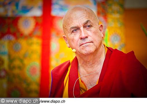 12772 - Photo: Matthieu Ricard avec Tenzin Gyatso, le dala-lama, le plus haut chef spirituel du Tibet  Lausanne en Suisse