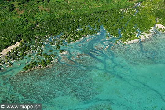 7561 - Photo : vue arienne de l'le de Zanzibar - Tanzanie - Afrique