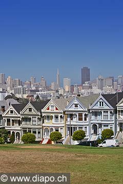 8821 - Photo : USA, Etats-Unis, Californie, San Francisco, maisons d'Ashbury et Haight,  Image of America