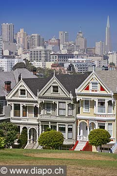 8822 - Photo : USA, Etats-Unis, Californie, San Francisco, maisons d'Ashbury et Haight,  Image of America