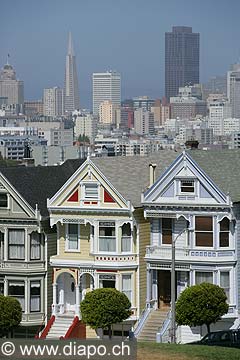 8825 - Photo : USA, Etats-Unis, Californie, San Francisco, maisons d'Ashbury et Haight,  Image of America