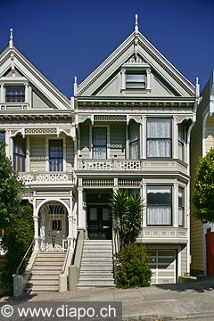 8827 - Photo : USA, Etats-Unis, Californie, San Francisco, maisons d'Ashbury et Haight,  Image of America