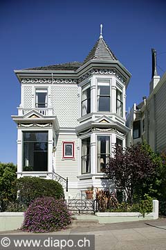 8828 - Photo : USA, Etats-Unis, Californie, San Francisco, maisons d'Ashbury et Haight,  Image of America