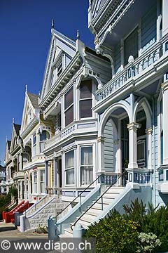 8830 - Photo : USA, Etats-Unis, Californie, San Francisco, maisons d'Ashbury et Haight,  Image of America