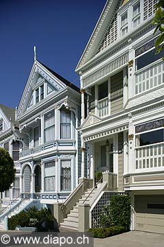 8831 - Photo : USA, Etats-Unis, Californie, San Francisco, maisons d'Ashbury et Haight,  Image of America