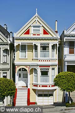 8833 - Photo : USA, Etats-Unis, Californie, San Francisco, maisons d'Ashbury et Haight,  Image of America