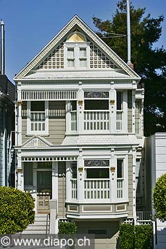 8834 - Photo : USA, Etats-Unis, Californie, San Francisco, maisons d'Ashbury et Haight,  Image of America