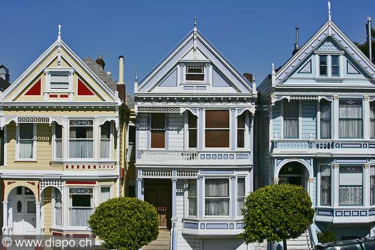 8835 - Photo : USA, Etats-Unis, Californie, San Francisco, maisons d'Ashbury et Haight,  Image of America