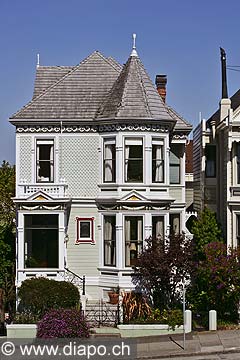 8837 - Photo : USA, Etats-Unis, Californie, San Francisco, maisons d'Ashbury et Haight,  Image of America