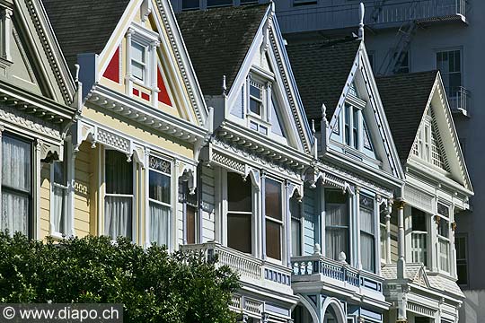 8839 - Photo : USA, Etats-Unis, Californie, San Francisco, maisons d'Ashbury et Haight,  Image of America