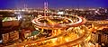 10321 - Photo : Shanghai vue de nuit, Nanpu Bridge over Huangpu River - Chine, China