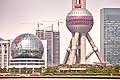 10323 - Photo :  Shanghai, district de Pudong, quartier des affaires, la tour de la perle de l\'Orient - TV Pearl Tower - Chine, China