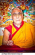 12743 - Photo: Tenzin Gyatso, le dala-lama, le plus haut chef spirituel du Tibet  Lausanne en Suisse