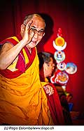 12747 - Photo: Tenzin Gyatso, le dala-lama, le plus haut chef spirituel du Tibet  Lausanne en Suisse