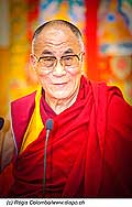 12756 - Photo: Tenzin Gyatso, le dala-lama, le plus haut chef spirituel du Tibet  Lausanne en Suisse