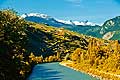 12779 - Photo: Suisse, Valais, vignoble de Sion avec le Rhne, switzerland, swiss wines - wein, schweiz