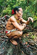 9251 - Photo : Asie - Siberute, Indonsie, Indonsia, Homme-fleur, Mentawai - Asia