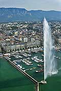 9870 - Photo : Suisse - ville de Genve - jet d'eau  - lac Lman - Geneva